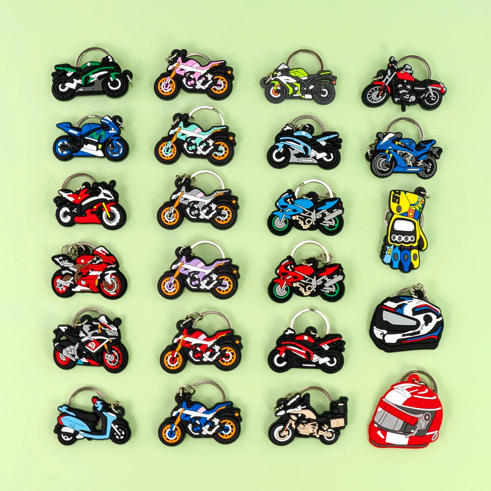 Hot Sale Rubber Transport Space Car Motorcycle Keychain for Keycap Kawaii Keychains Custom Anime Keychain Toys