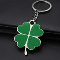 Wholesale Woman Girls Promotion Gift Green Enamel Lucky Charm Four Leaf Clover Keychain for Bags