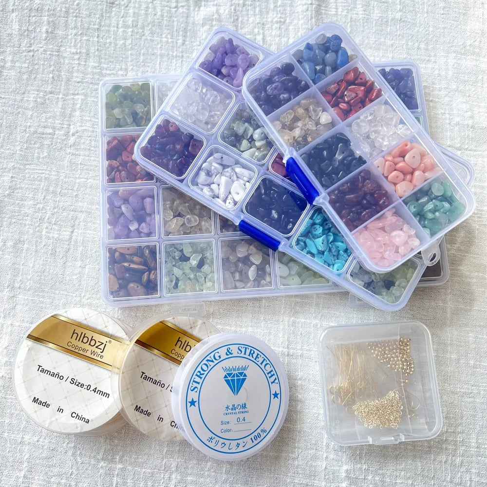DIY Crystal Stone Nature Jewelry Making Toys Amethyst Rose Quartz Crystal Chips Beads for Jewelry Making