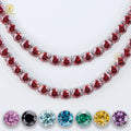 Red Moissanite 925 Sterling Silver Necklace Bracelet Passed Diamond Tester 6.5mm Hip Hop Jewelry Chain Tennis Chain