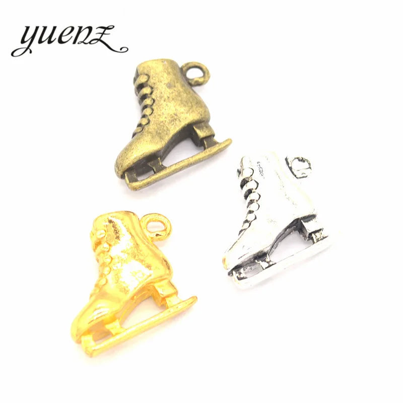 YuenZ 3 Color Antique Silver Color Metal Skates Charms Pendants for Jewelry Making Diy Handmade Jewelry 18*15mm N105