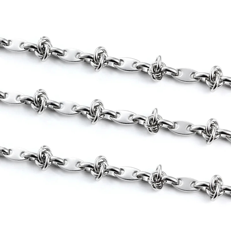 New Stainless Steel Coffee Bean Knotted Chain Fashion DIY Necklace Bracelet Hipster Accessories Shaped Taige