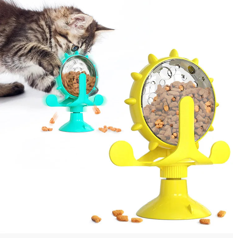 Wholesale Rotatable Windmill Chewing Leakage Food clear Tooth Pet Cat Toy