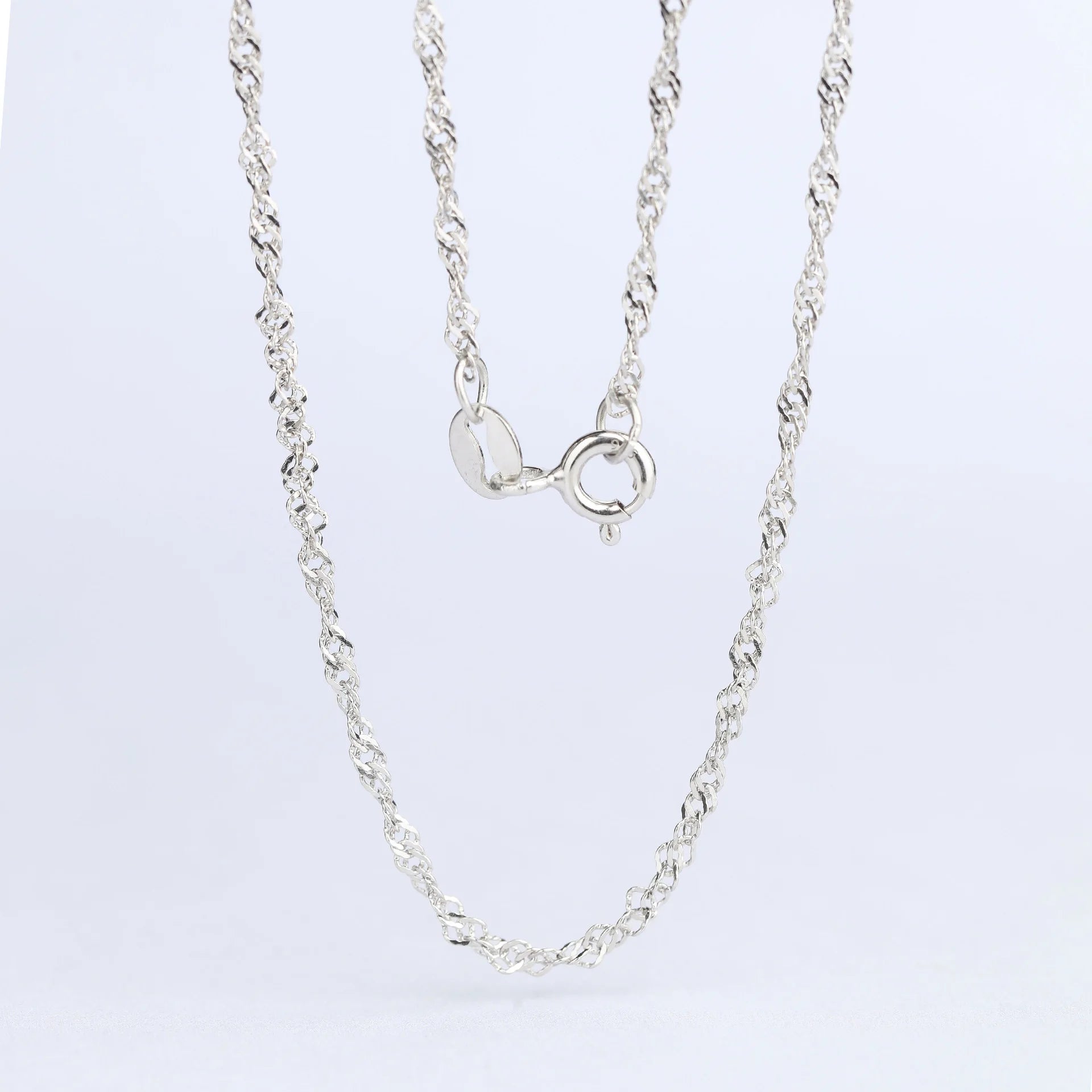Wholesale Price 1.0 mm 1.5mm 925 Sterling Silver Wave Chain