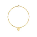 New Custom 18K Gold Plated Heart Locket Link Chain 925 Sterling Silver Small Size Bracelet for Gifts Party Jewelry