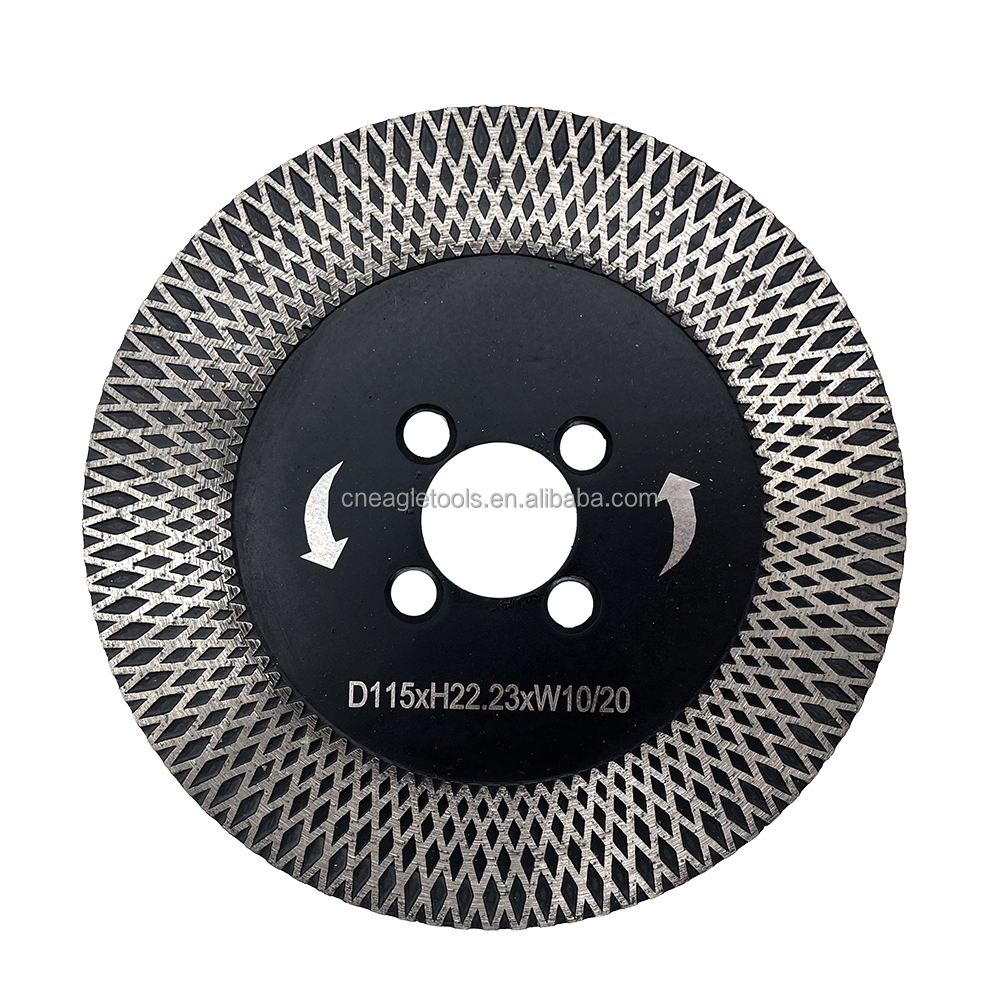 Hot-Pressed Double Sided X Mesh Turbo 45 Degree Marble Cutting Disc Diamond Ceramic Tile Saw Blade Porcelain Industrial OEM