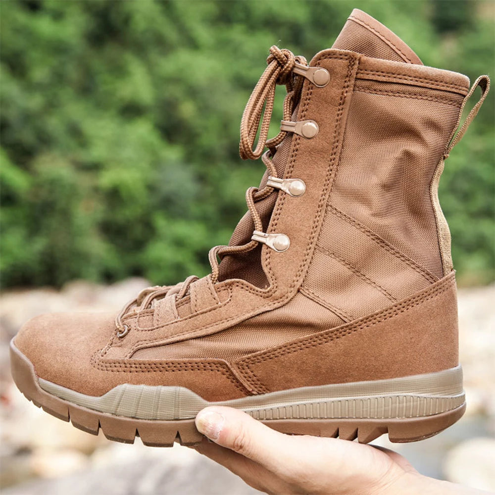 High Top Real Leather Combat Comfortable Men's Desert Black Brown Tactical Trekking Shoes