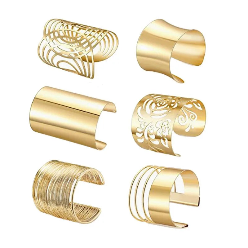 Friend Holiday Gift Jewelry Personality Exaggerated Hollow Arm Ring Simple Metal Open Bracelet for Women