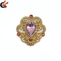 Unisex SPARKLING LOVELY PINK COLOR CRYSTALS BROOCH for Wedding Engagement & Party Decoration Perfect Gift for Children