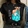 Maycaur Casual Women's T-shirt New Funny Black Woman Top Tees Harajuku 90s Fashion Round Neck Short Sleeve Lady T Shirt Clothes