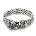 KALEN 22cm Punk Stainless Steel Bracelet Wolf Head Chain Men Bracelet