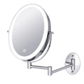 Wall-Mounted Lighted Make up Mirror Double-Sided 1X/10X Magnifying 3 Color Touch Screen Dimmable 360 Rotate Cosmetic Mirror