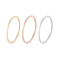 Minimalist 0.7mm Plain Ring 18K Gold Not Fade Thin Ring Titanium Steel Couple Wedding Rings for Women Men