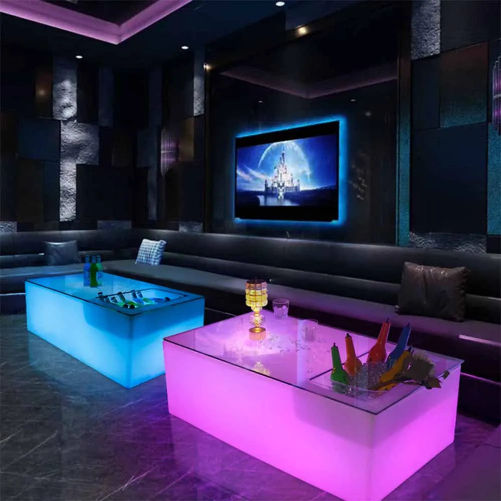 Outdoor Furniture Entertainment Event Party Night Club Plastic Furniture Led Lighted bar Table and Chair Sofa Sets