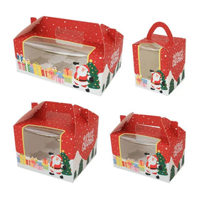 1 Hole 2 Hole 4 Hole 6 Hole Boxes for Holiday Pastries Cupcakes Brownies Christmas Paper Cookie Treat Boxes