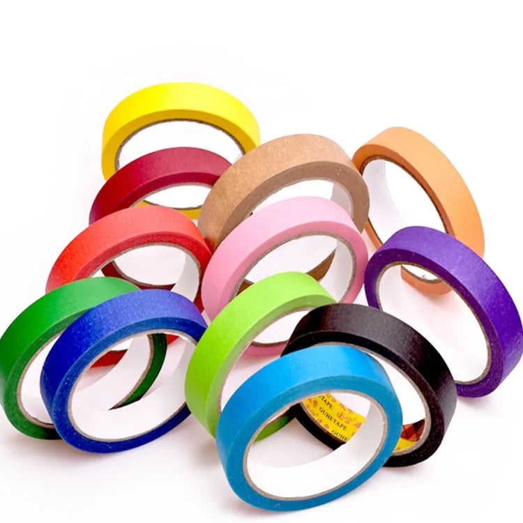 12mm Single Sided Heat-Resistant Colored Masking Tape for Kids Arts & Crafts 20m Length