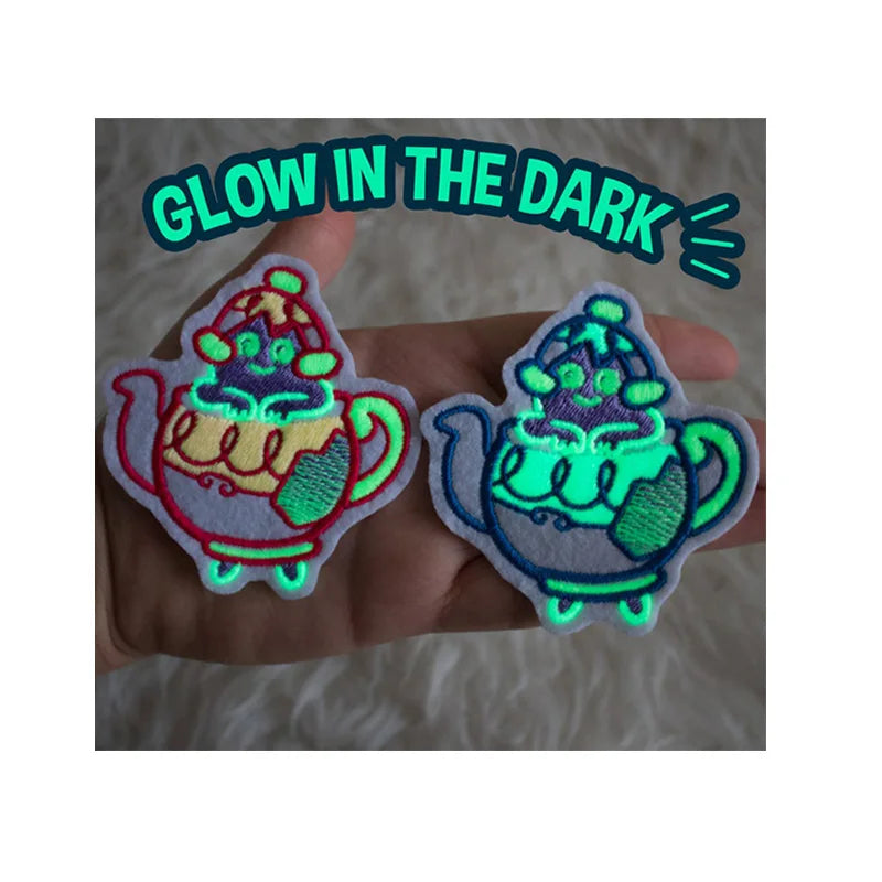 2025 New Custom Glow in the Dark Embroidered Patch for Clothing 3D Iron-on Style for Hats