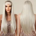 Factory Direct Long Platinum Blonde Straight Headband Synthetic Wigs Natural Cosplay Hairband Wig Bohemian Hair