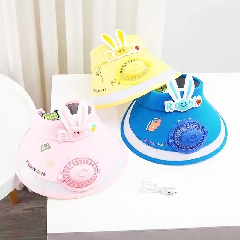 China Factory Wholesale Kid's Sunshade Hats Children Sun Heatproof Fan Hat for Summer/spring