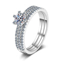1ct Moissanite Engagement Ring Silver 925 With Thick Platinum Plated Round Cut Moissanite Halo Ring Engagement Wedding Ring