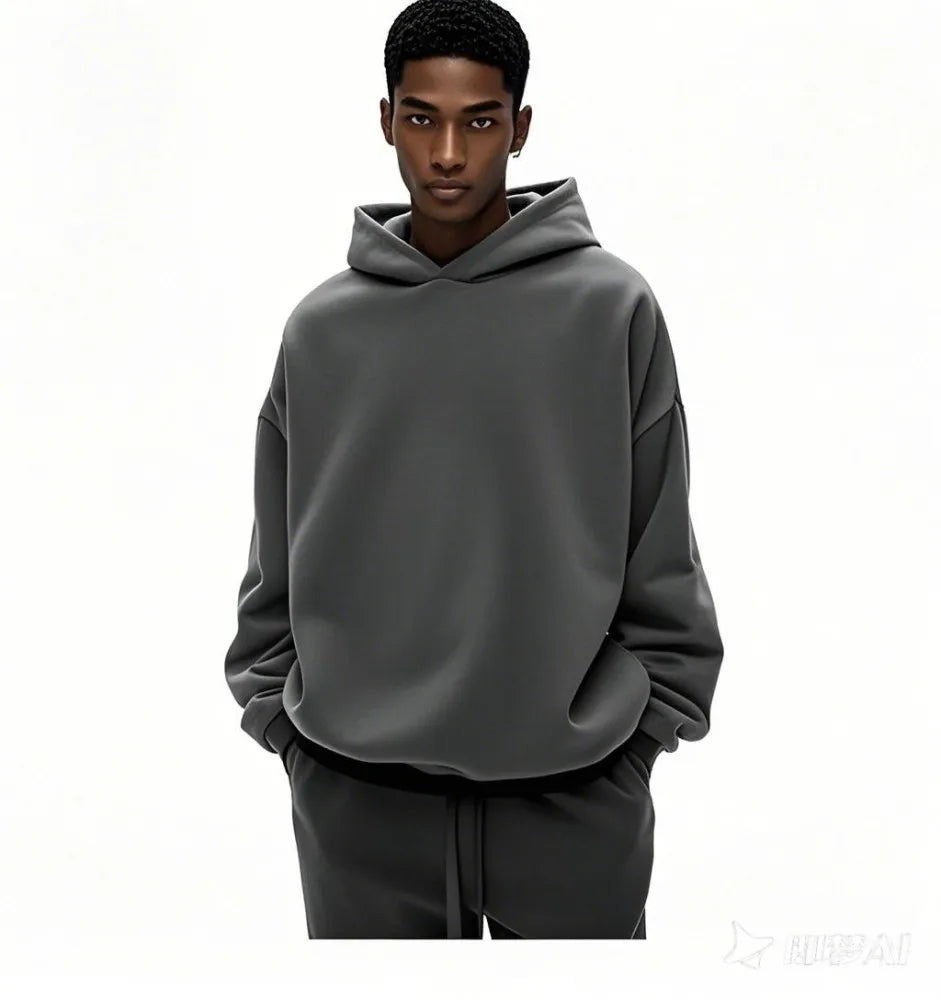 Fit Winter Mens  Cotton Tracksuit Oversized Essential Custom  Sweatsuit Heavyweight Blank Customized Sweatpants and Hoodie Sets