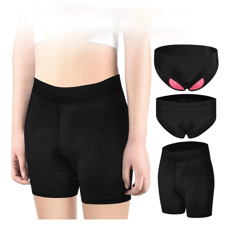 Cycling Underwear Women with 3D Gel Cushion Pad Breathable Mesh Bike Shorts Moisture Wicking for Road Biking/Yoga/Commuting