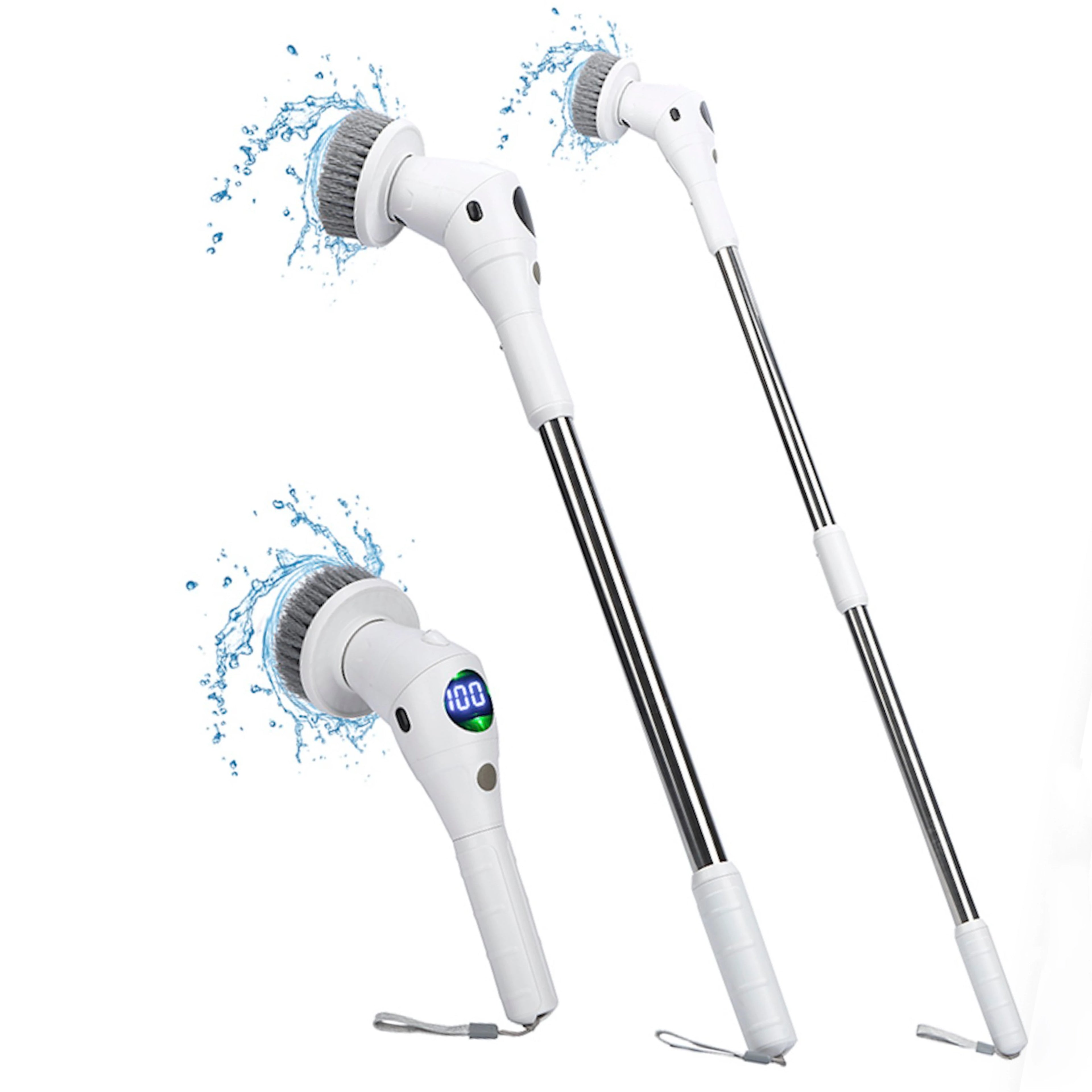 New Electric Spin Scrubber 8 in 1 Cordless Cleaning Brush with Led Night Light  for Bathroom with 8 Replaceable Brush Heads