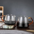 Manufacturers Wholesale Striped Glass Coffee Pot Hand Filter Funnel Coffee Pot Set