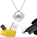 Trendy S925 Sterling Silver Necklace Personality Ins Wind Ocean Colorful Moissanite Heart Pendant Necklace Valentine Gift 1ct