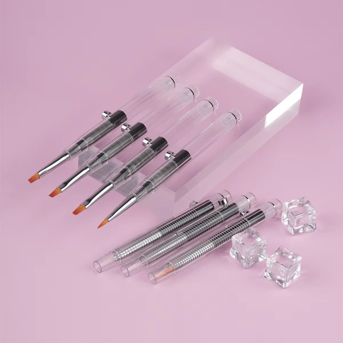 Yihuale Manicure Brush Tool Phototherapy Carving Painted Gel Pen Transparent Acrylic Liner Brush Retractable Nail Art Brush