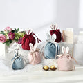 Wholesale Candies Storage Blanks Personalized Pink Blue Velvet Bunny Ear Easter Baskets for Kids