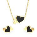 Wholesale New 316l Stainless Steel Fashion Personalized Shell Heart Shaped Pendant Earrings Necklace Jewelry Set
