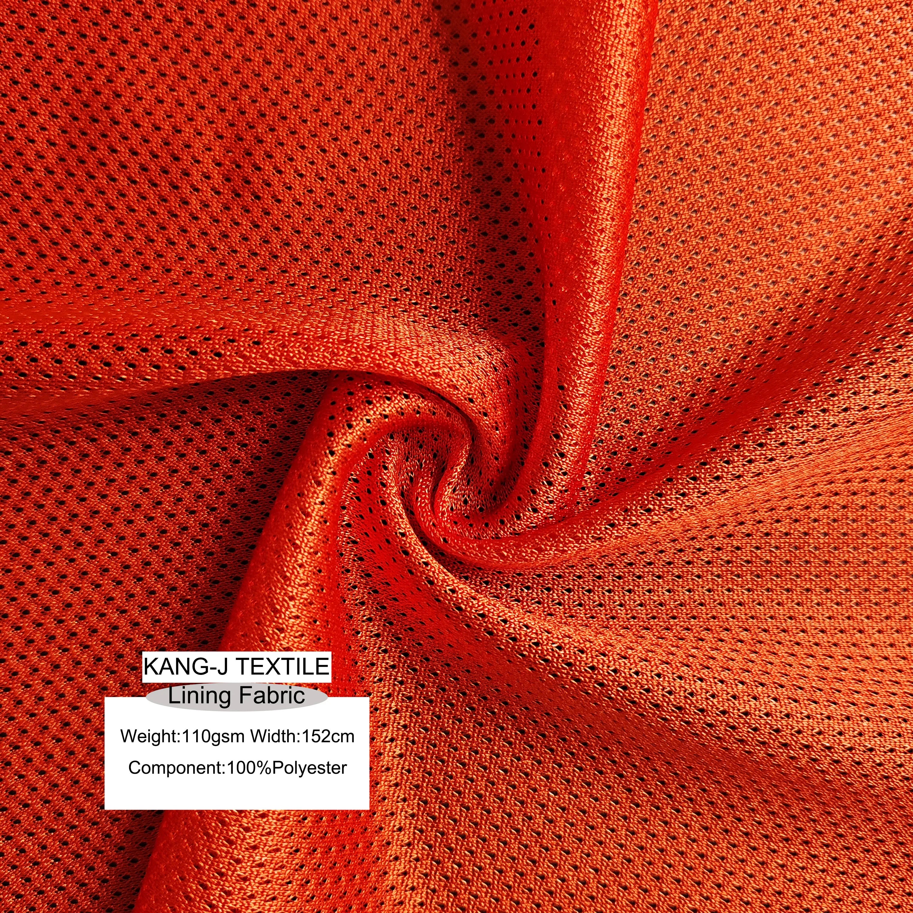 Hot Sell 100% Polyester 110gsm 152cm Shiny Small Mesh Fabric for Sportswear Lining Bag Trunk Lining Shoe Material Fabric