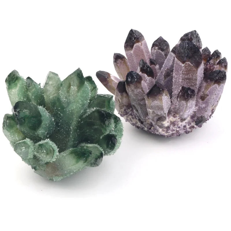 Lab Created Crystal Cluster Man-made Green Purple Quartz Cluster Wholesale