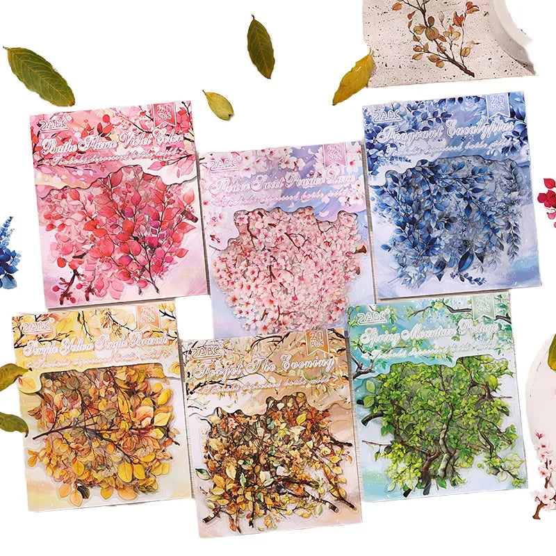 20 Sheets Per Pack Tsubaki Yumuno Creative Handbook Sticker Pack Vintage Pet Handbook Stickers