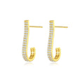 925 Silver Geometric Korean Jewelry Trendy Cubic Zirconia Earrings for Women New Trendy Wedding and Party Jewelry