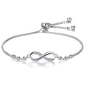 High-end S925 Sterling Silver 18k Gold Platinum Plated Chain Infinite Love Figure 8 Stretch Fashion Bracelet Gift