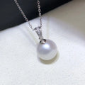 P175 10-11mm DIY Natural Real Freshwater Pearl Charm Pendant Accessory 925 Sterling Silver  Gold Plated Jewelry for Women
