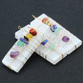 Natural Selenite 7 Chakra Gravel Wire Wound Pendant Crystal for Healing Meditation Fengshui Products Home Decoration Gift