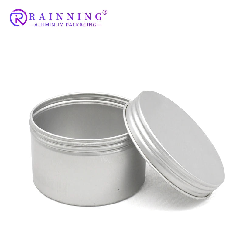 200g 200ml Professional Aluminum Packaging with Seamless Lid Metal Food Grade Aluminum Tin Can Jars for Food Storage Hair Mask