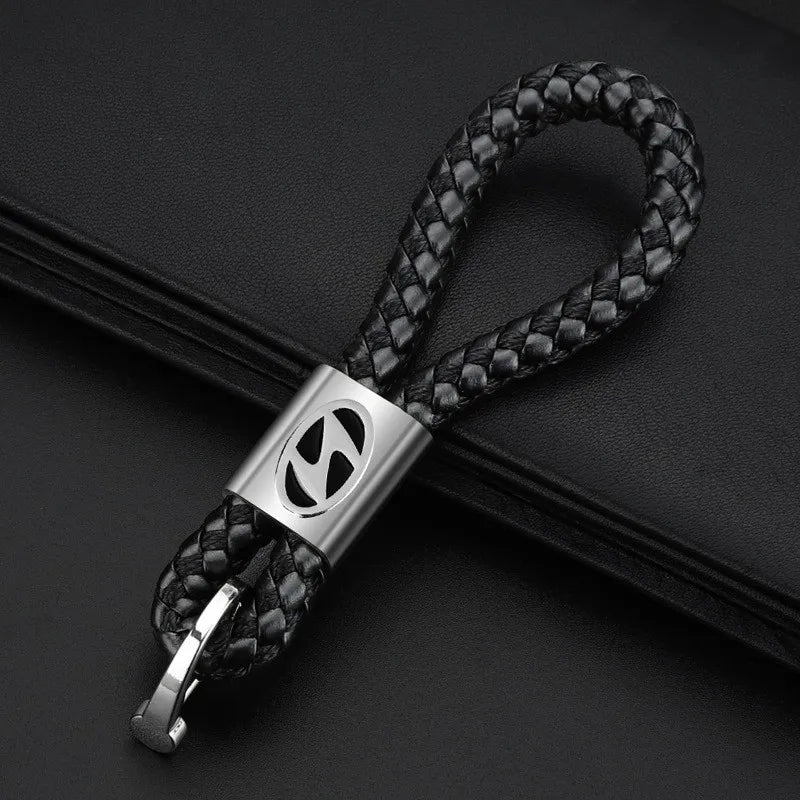 Retail Leather Valet Keychain Handmade PU Leather Car Key Chain in Stock Advertising Souvenir Hanging Key Pendant