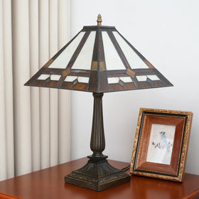 Tiffany American Retro Mission Style Living Room Decoration Atmospheric Warm Handmade Villa Button Switch Large Table Lamp