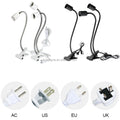 Flexible Aluminum Wire Neck Clip Bulb Holder E27 Base Light Socket with On/Off Switch Plug Adjustable Light Stand Clamp Lamp