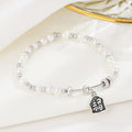 Retro 925 sterling silver lucky charm silver beads bracelet personalized good luck round beads pearl bracelet