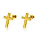 Dainty Female Gift 18K Gold Silver Rose Plated Stainless Steel Small Cross Stud Earrings Jewelry for Women