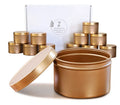 Wholesale 4oz 8oz 10oz Luxury Metal Candle Tin Cans Small Round Seamless Candle Tin Unique Gold Candle Tin Jar