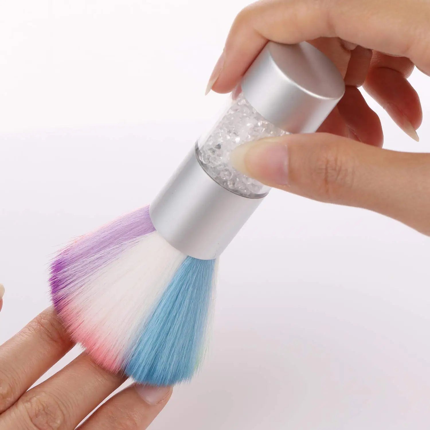 Professional Nail Clean-up Dust Brush Premium Manicure Powder Cleaning Brush Nail Dust Remover Brush with Rhinestones Handle