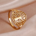 Vintage Couple Wedding Jewelry Gifts-Tree of Life Stainless Steel Amulet Finger Ring Cute Style Wholesale