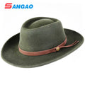 Men's 100% Wool Fedora Hat with 6-8cm Brim Dobby Style Winter Hat Wholesale or Customization