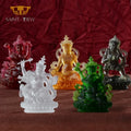 Factory Wholesale Eco-Friendly Five Ways God of Wealth Crystal Buddhism Statue Figurine Carved Engraved H17cm/H23cm